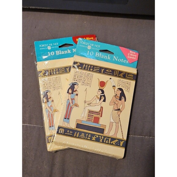 Vintage American Greetings Egypt Hieroglyphics Theme Note Cards Set Of 13 New - Picture 1 of 1
